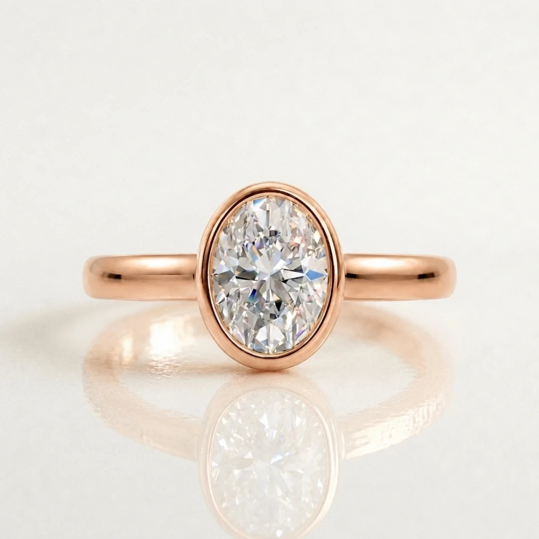 Bezel Diamond Ring in Gold