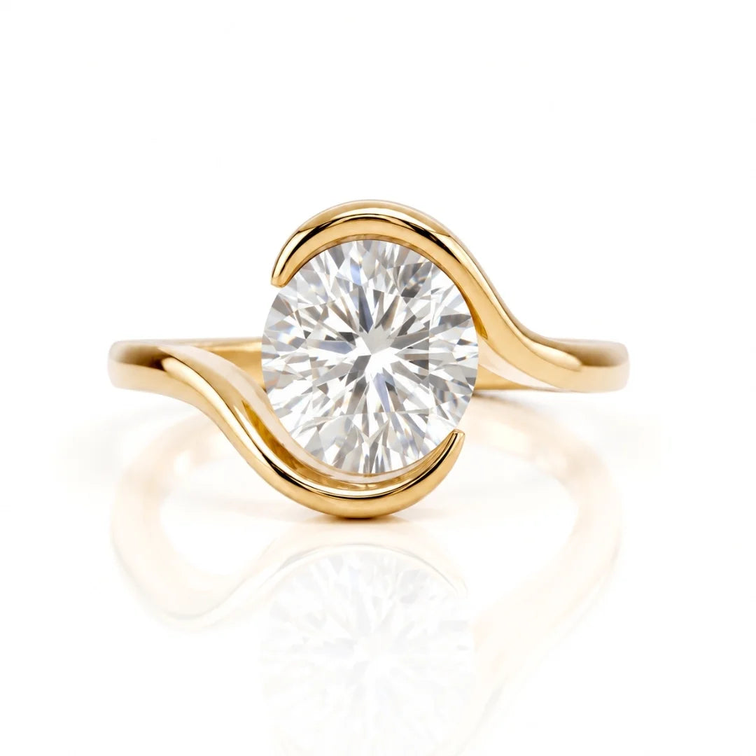 Classic Bezel Diamond Accent Ring