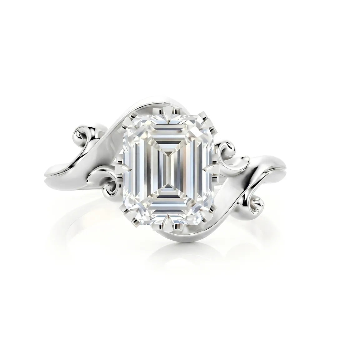 Timeless Wave Diamond Engagement Ring