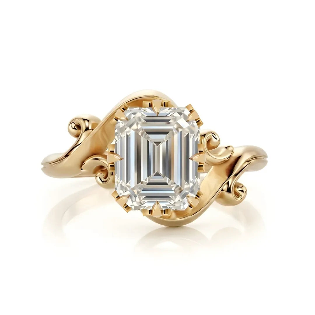 Timeless Wave Diamond Engagement Ring