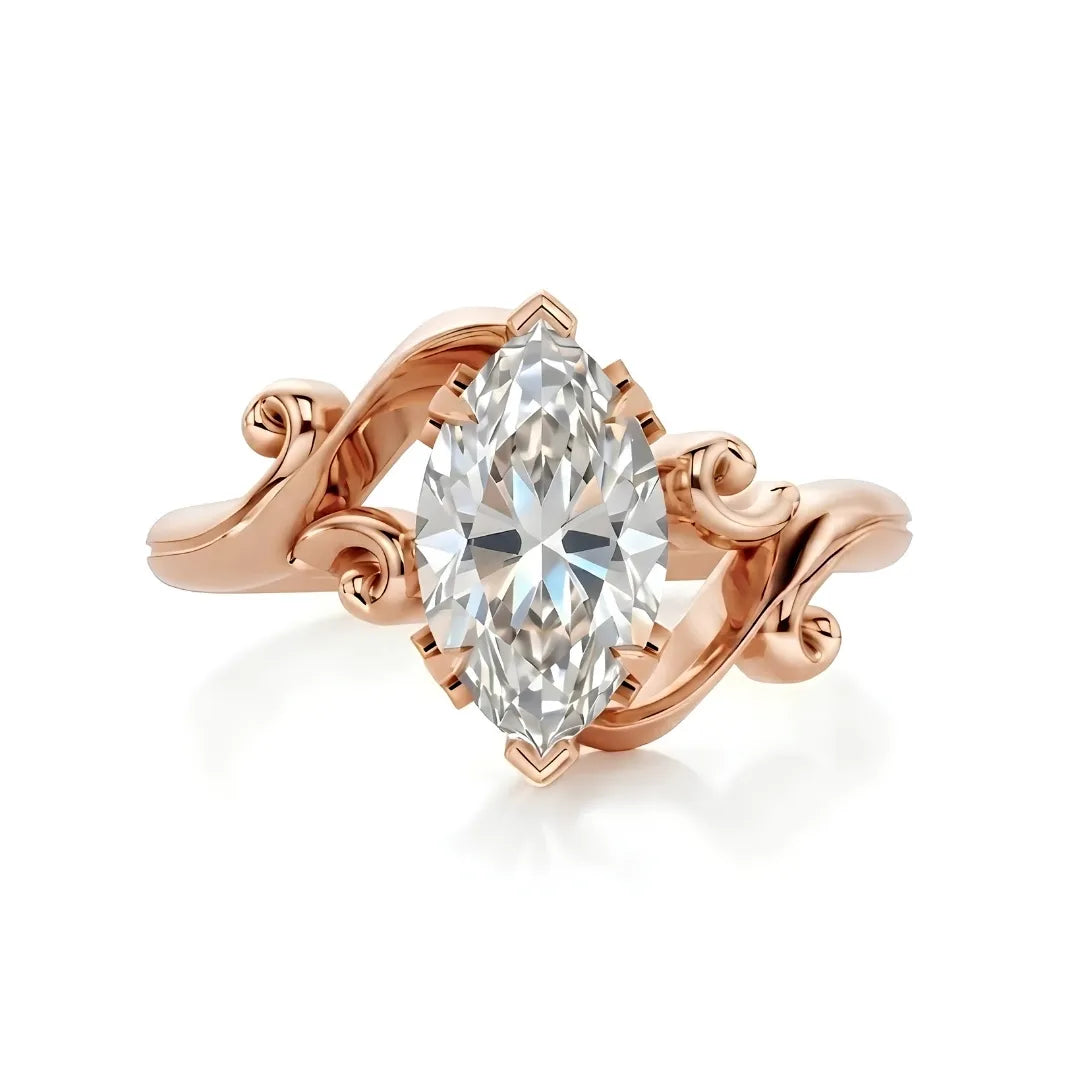Timeless Wave Diamond Engagement Ring