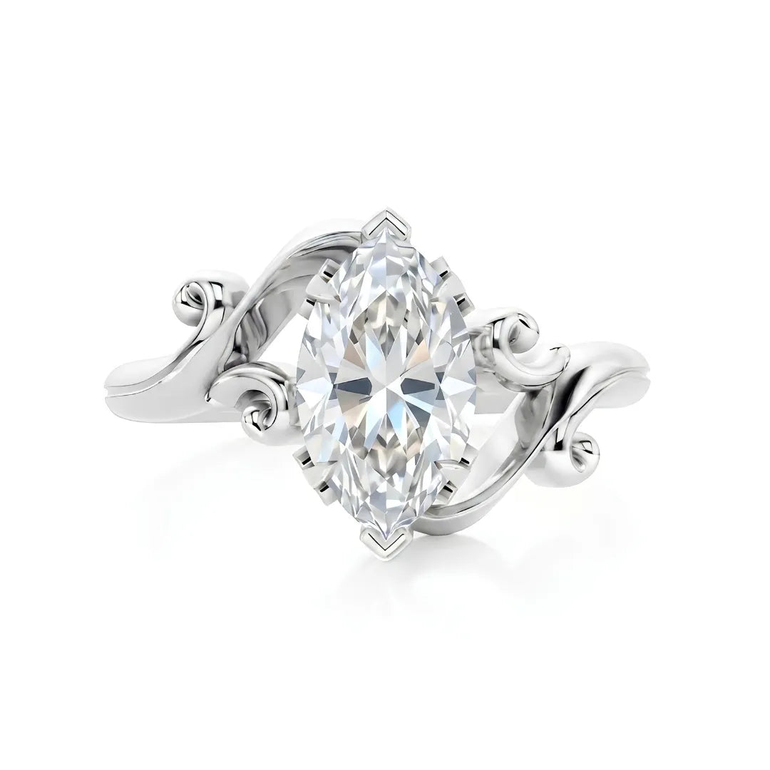 Timeless Wave Diamond Engagement Ring