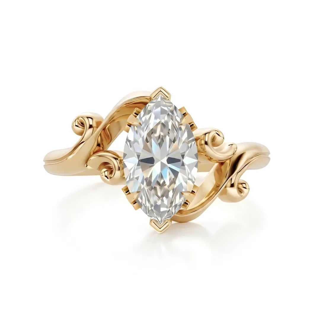 Timeless Wave Diamond Engagement Ring