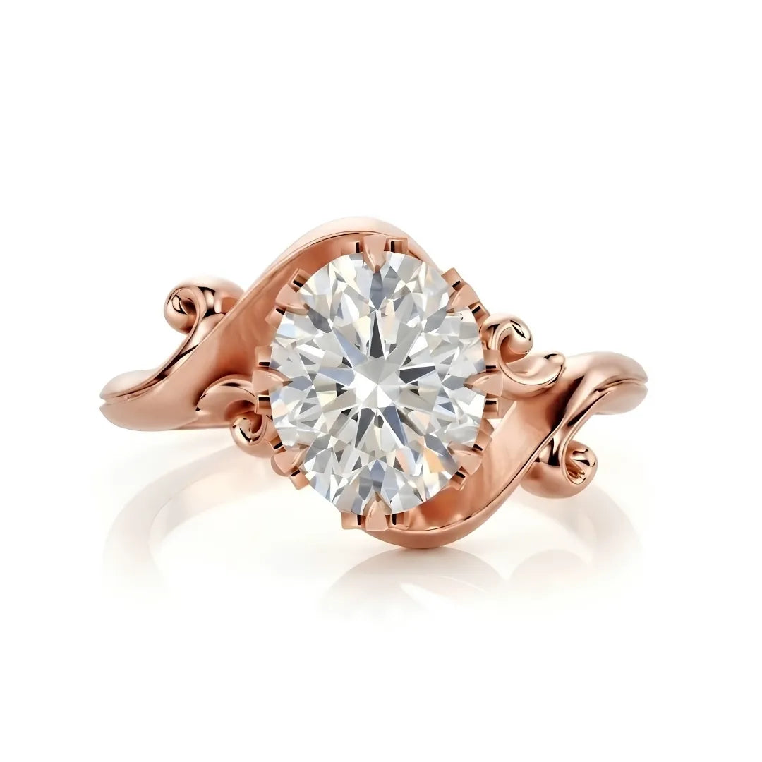 Timeless Wave Diamond Engagement Ring