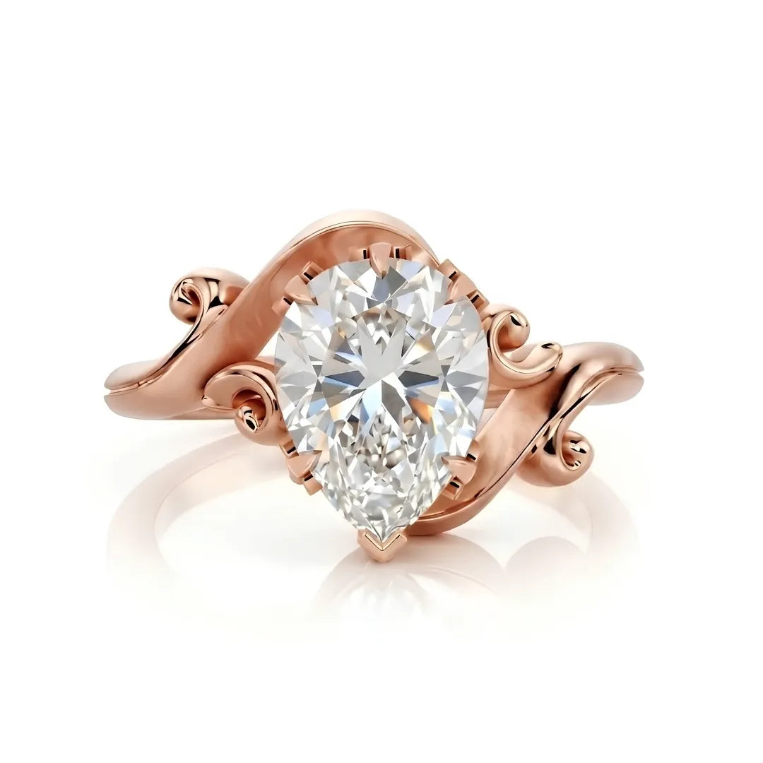 Timeless Wave Diamond Engagement Ring
