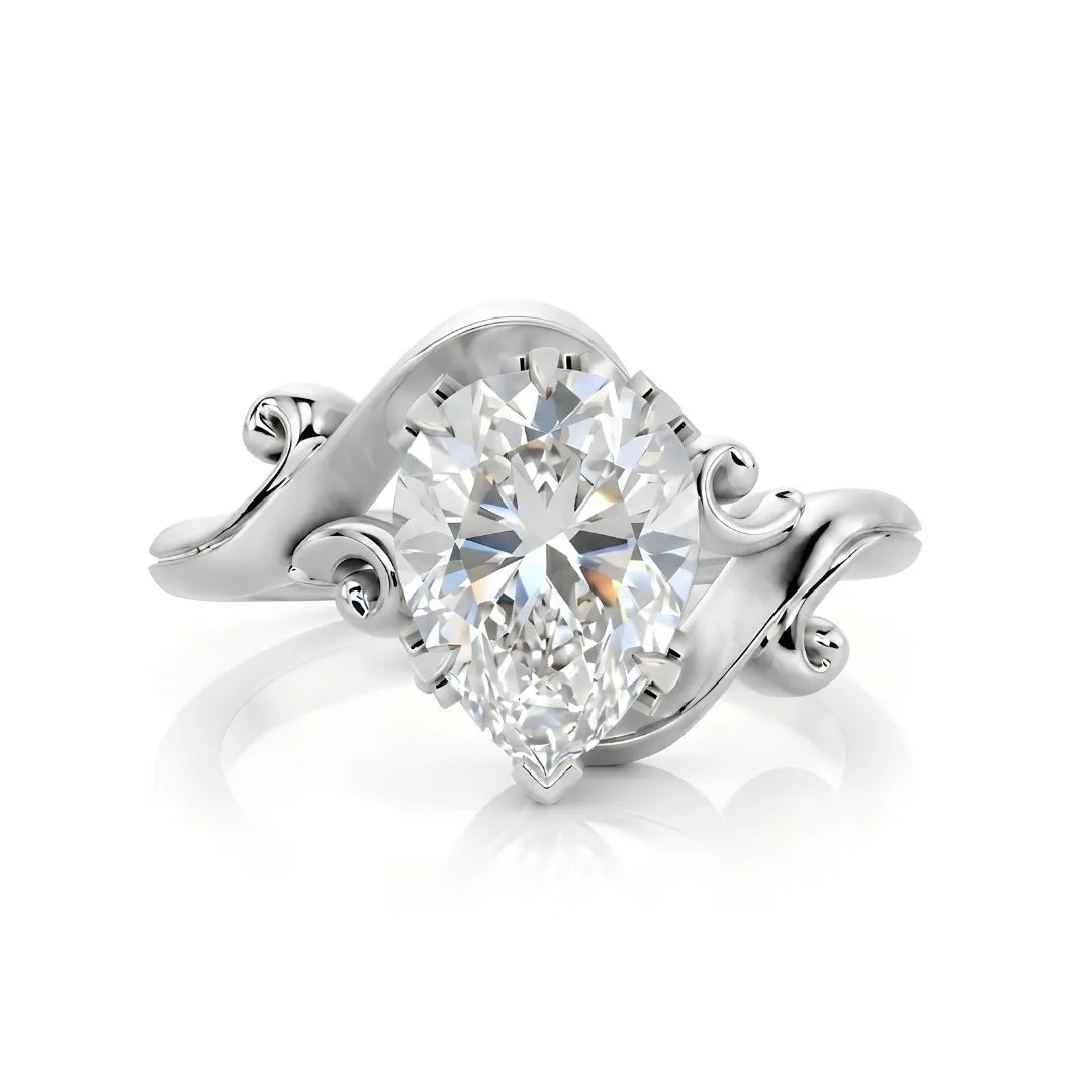 Timeless Wave Diamond Engagement Ring
