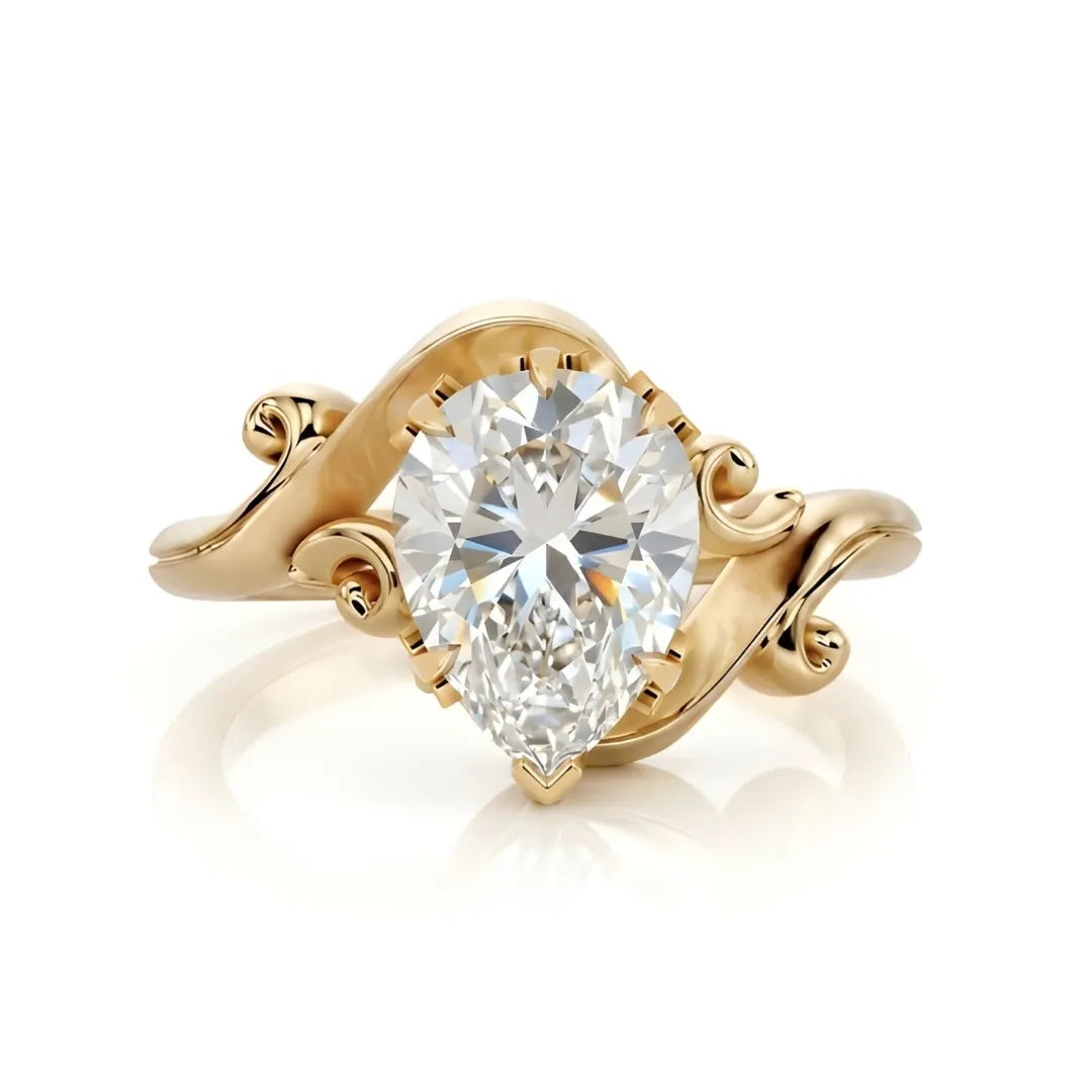 Timeless Wave Diamond Engagement Ring