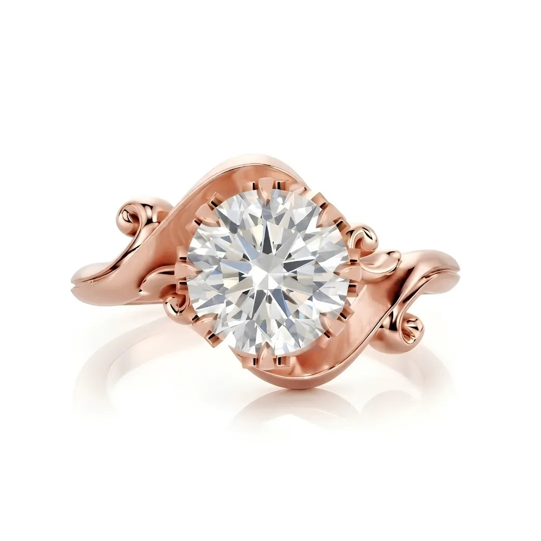 Timeless Wave Diamond Engagement Ring