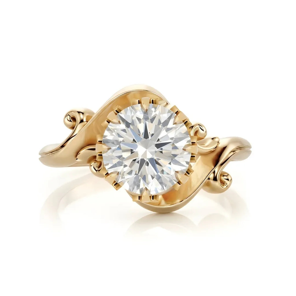 Timeless Wave Diamond Engagement Ring