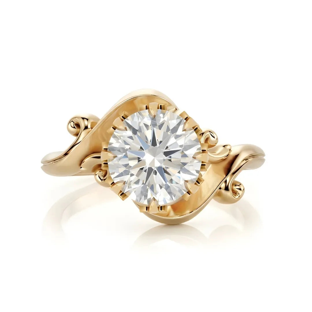 Timeless Wave Diamond Engagement Ring