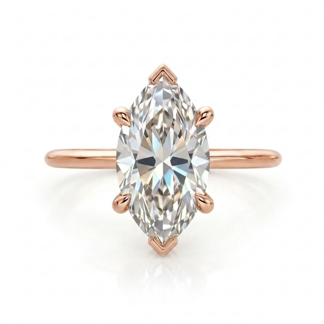 Classic Marquise Diamond Solitaire Ring