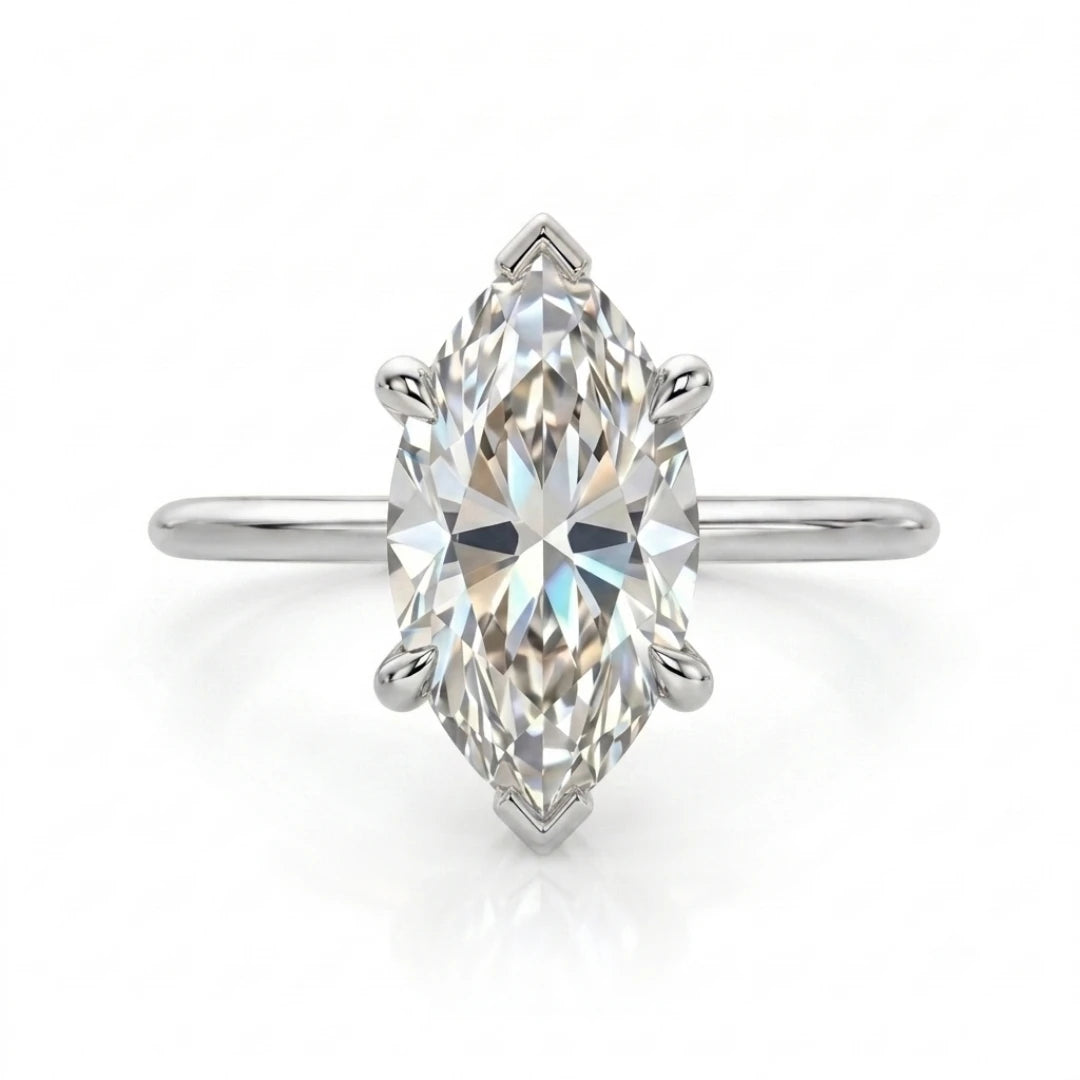 Classic Marquise Diamond Solitaire Ring