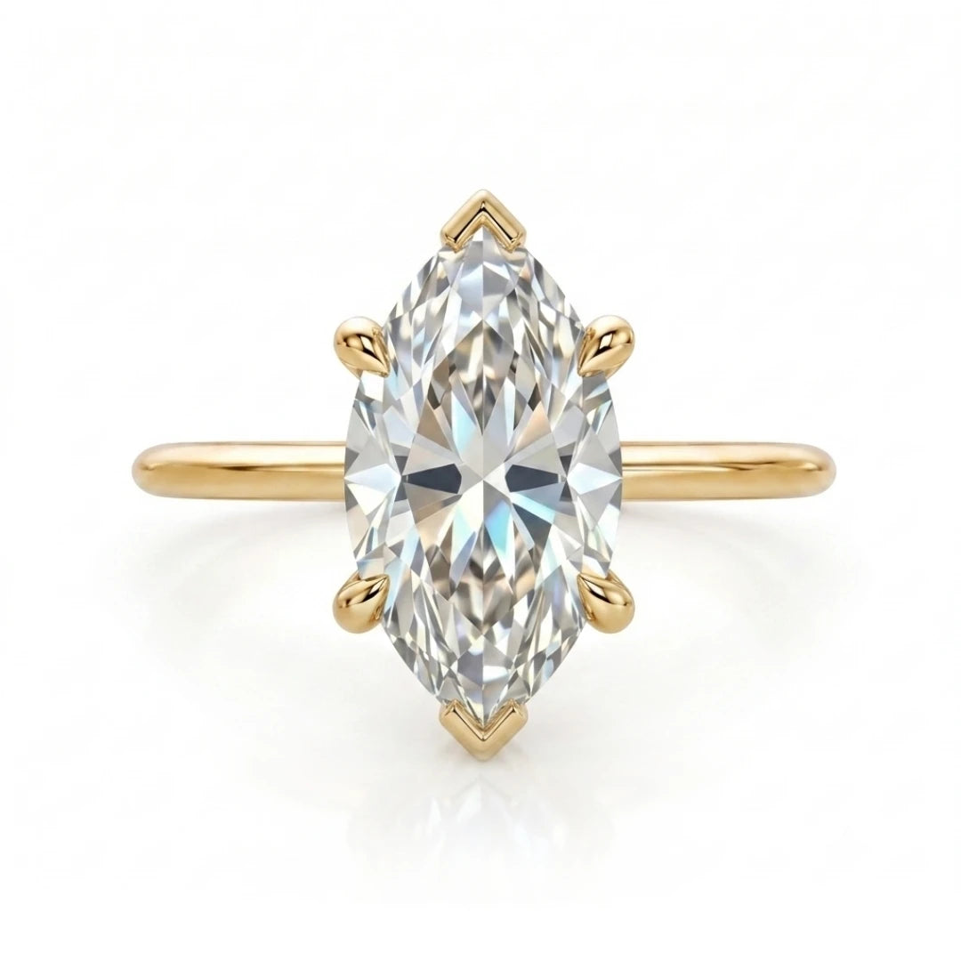 Classic Marquise Diamond Solitaire Ring