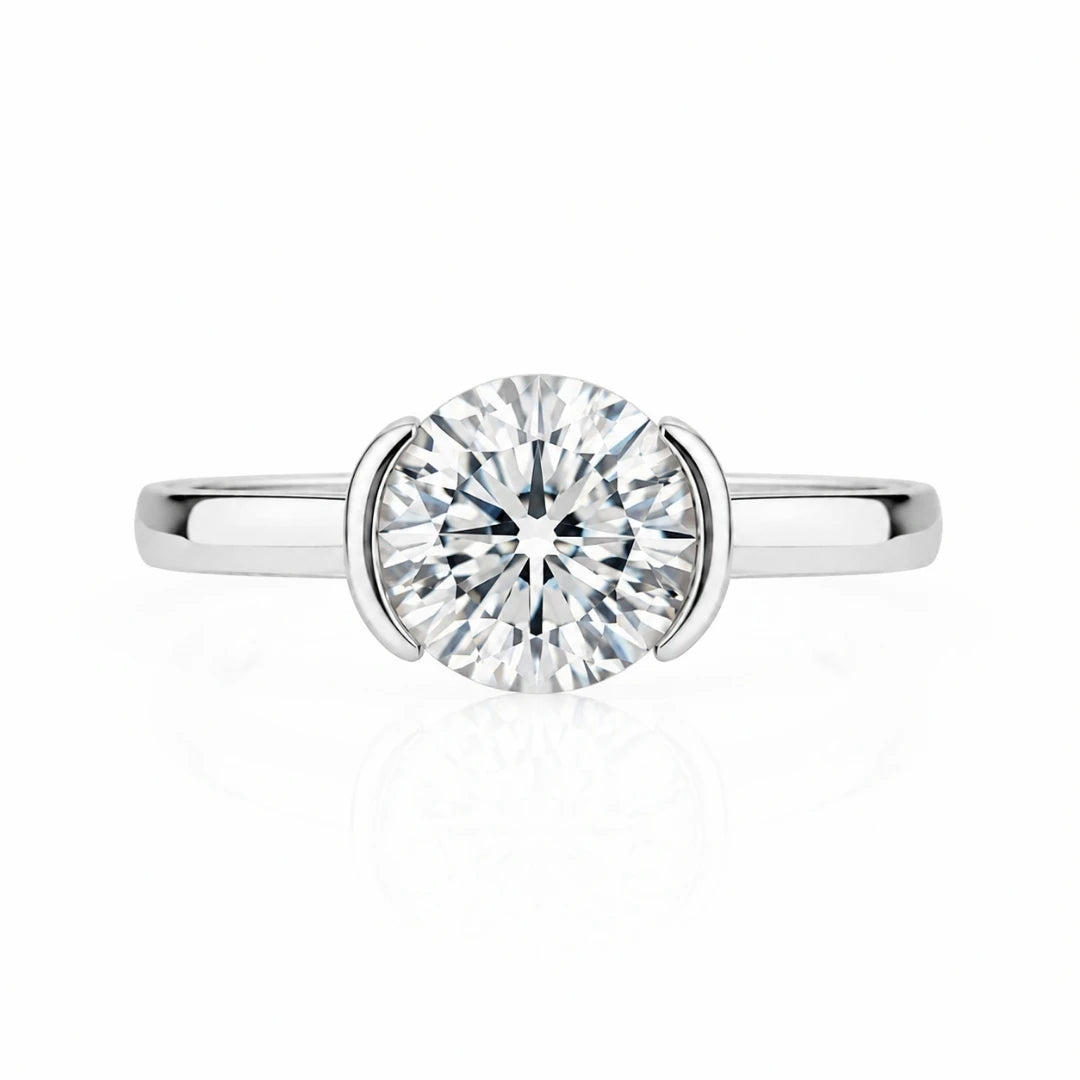 Classic Pavé Halo Diamond Engagement Ring