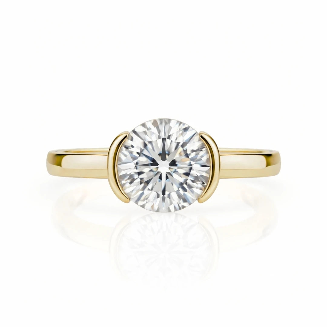 Classic Pavé Halo Diamond Engagement Ring