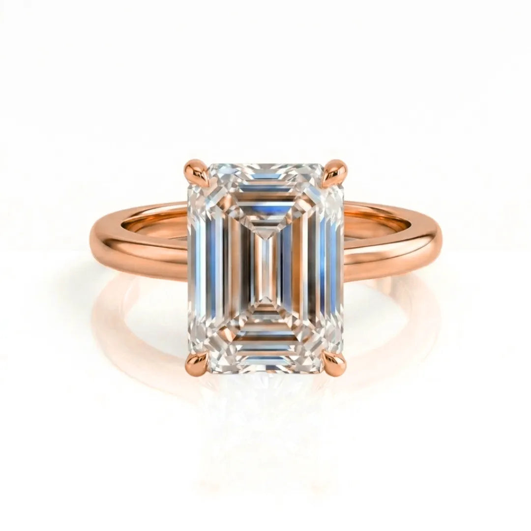 Hidden Pavé Crown Solitaire Ring
