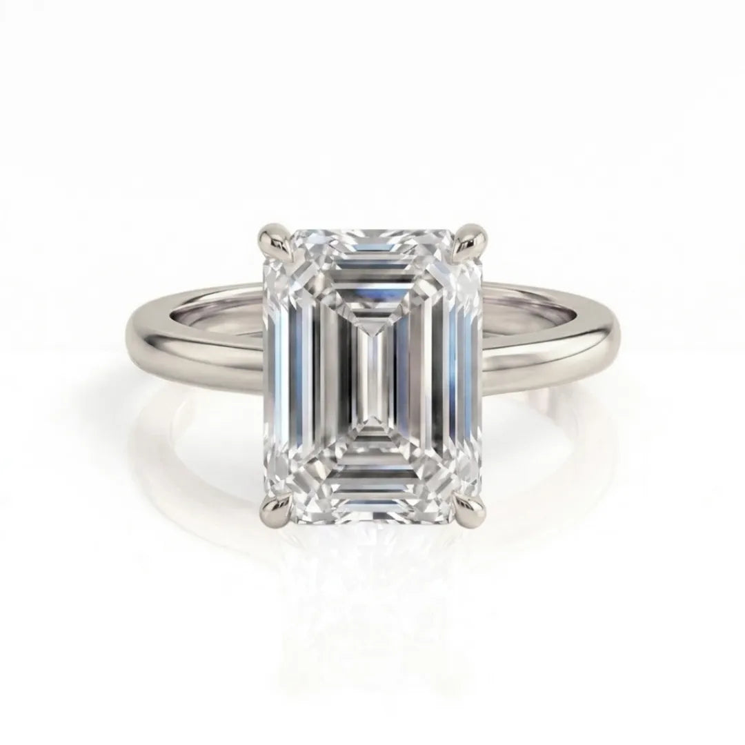 Hidden Pavé Crown Solitaire Ring