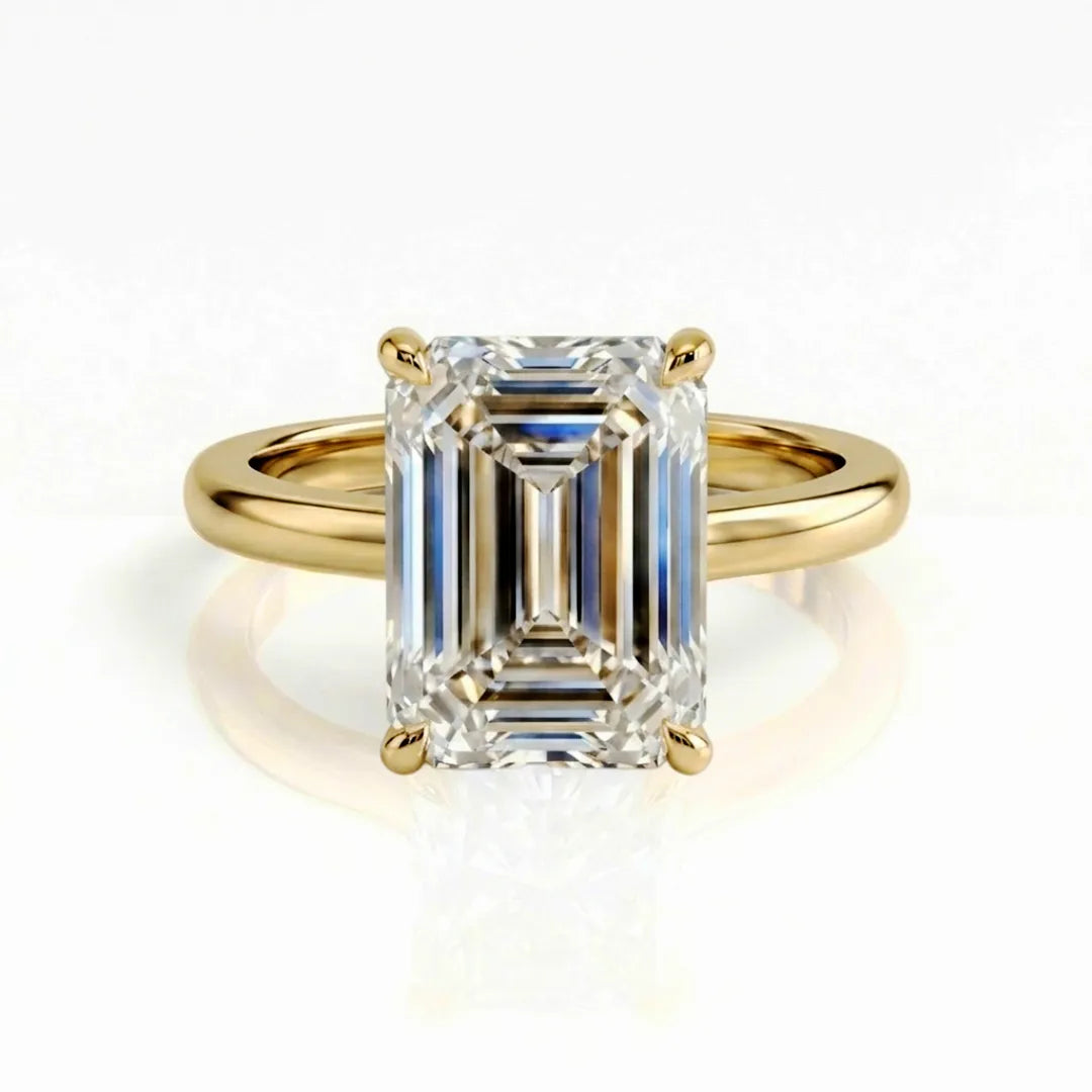 Hidden Pavé Crown Solitaire Ring