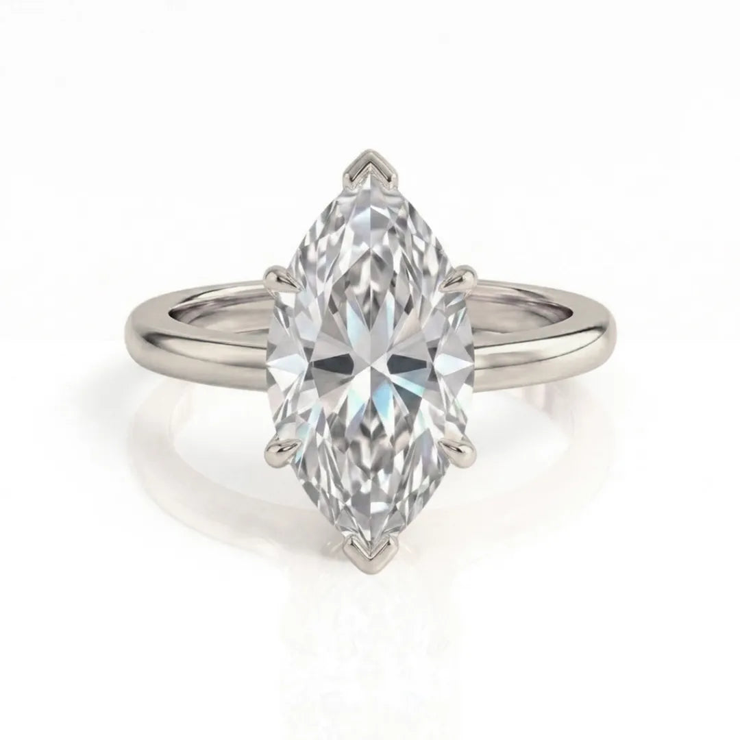 Hidden Pavé Crown Solitaire Ring