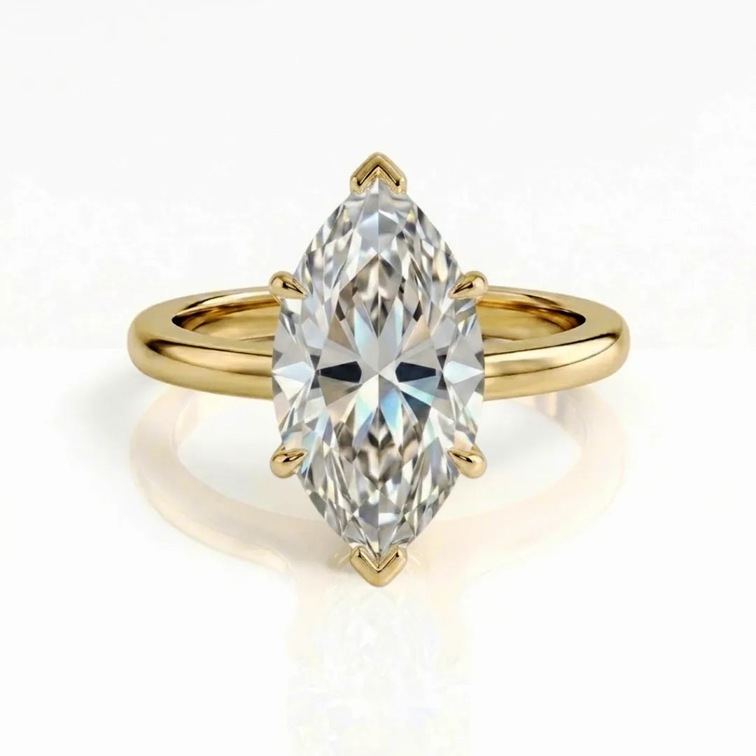 Hidden Pavé Crown Solitaire Ring
