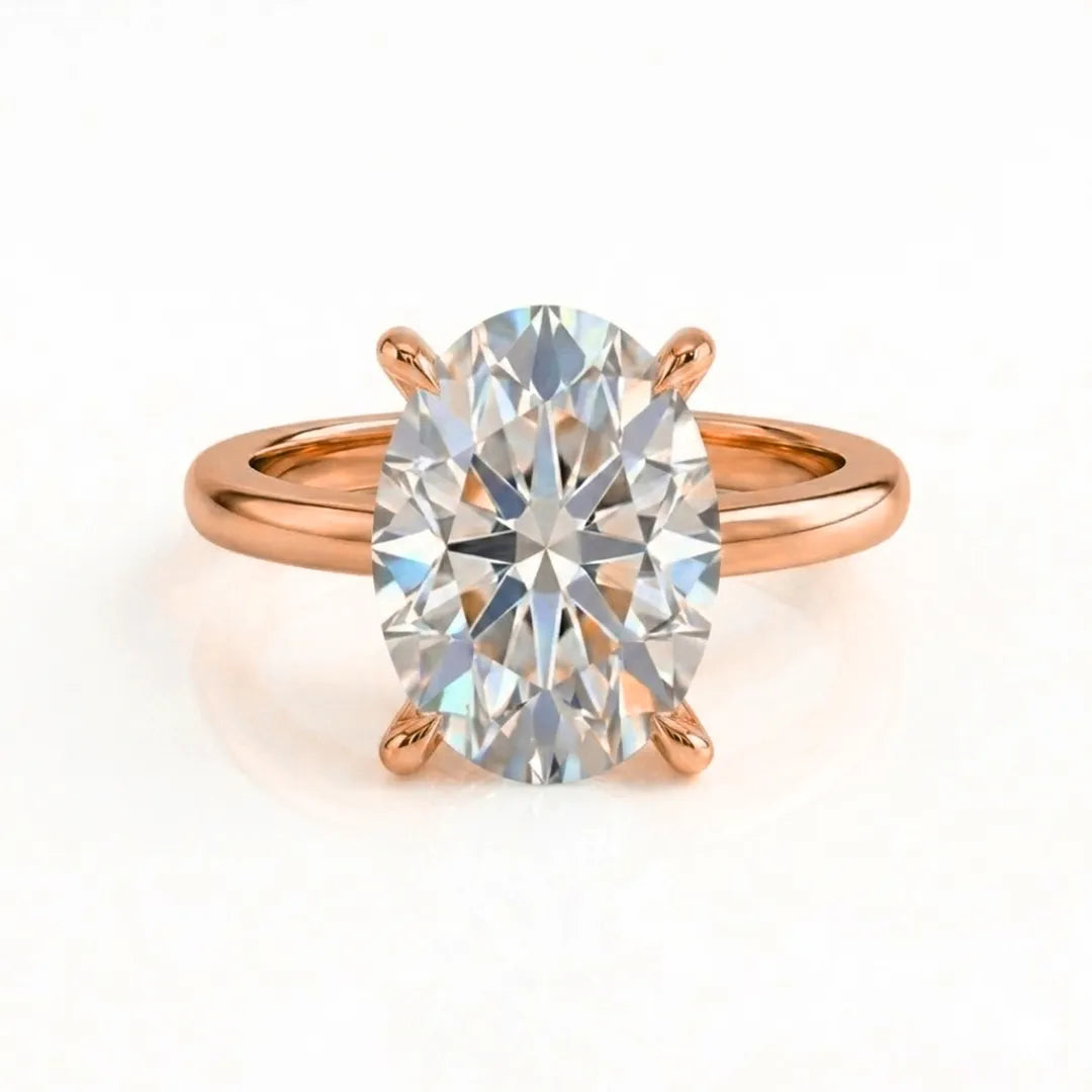 Hidden Pavé Crown Solitaire Ring