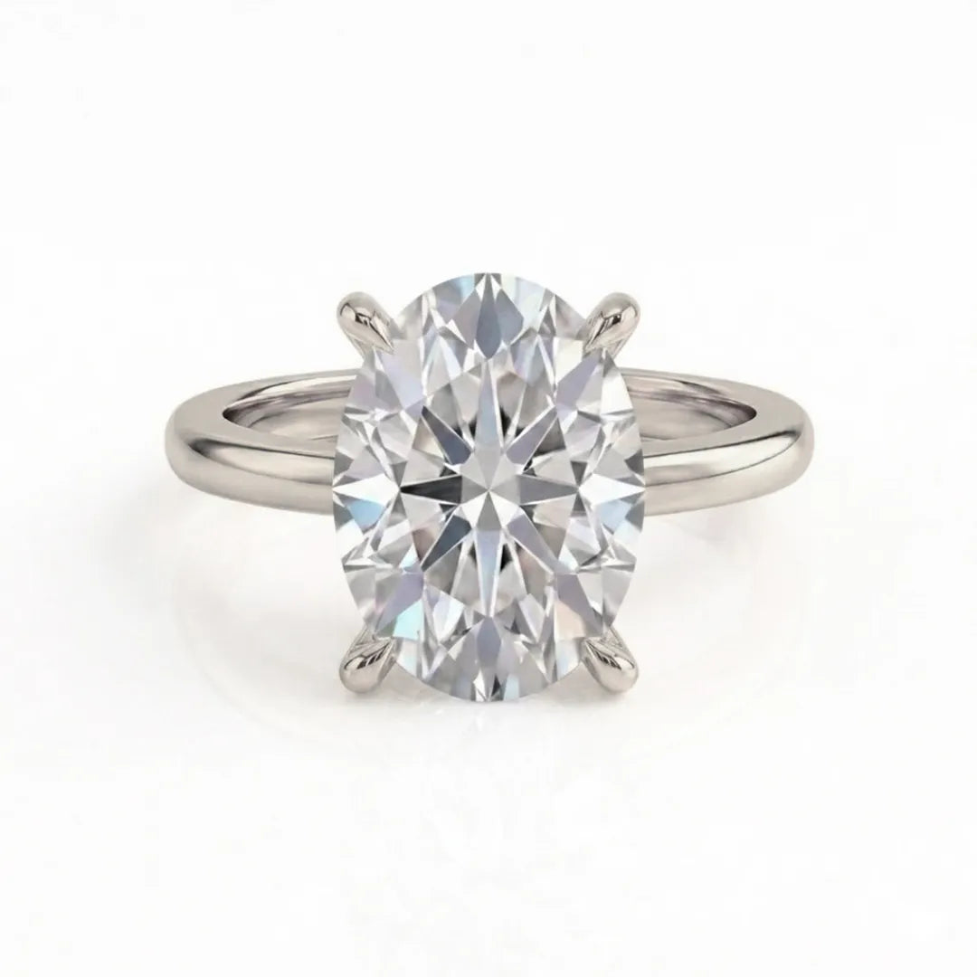 Hidden Pavé Crown Solitaire Ring