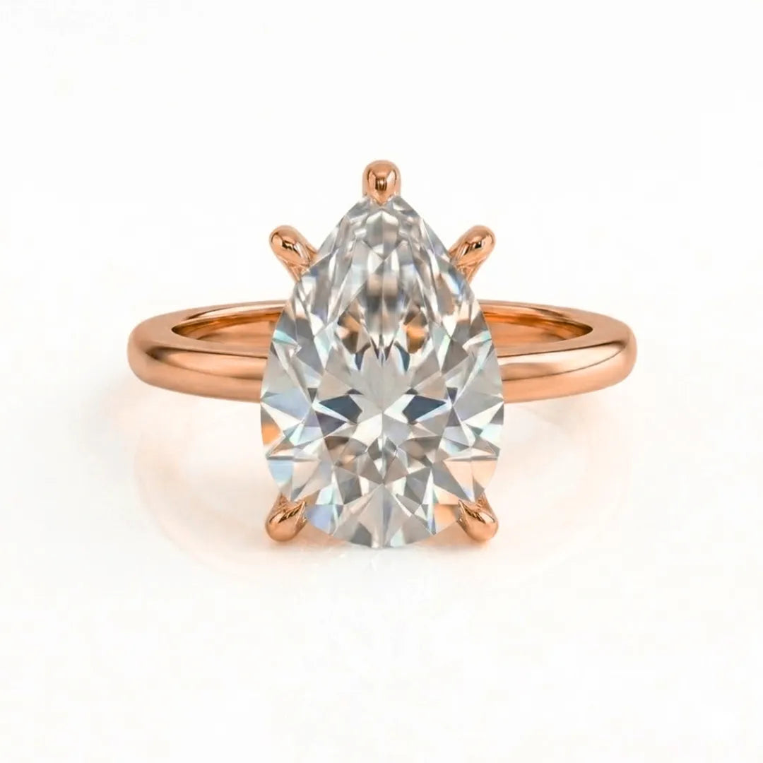 Hidden Pavé Crown Solitaire Ring