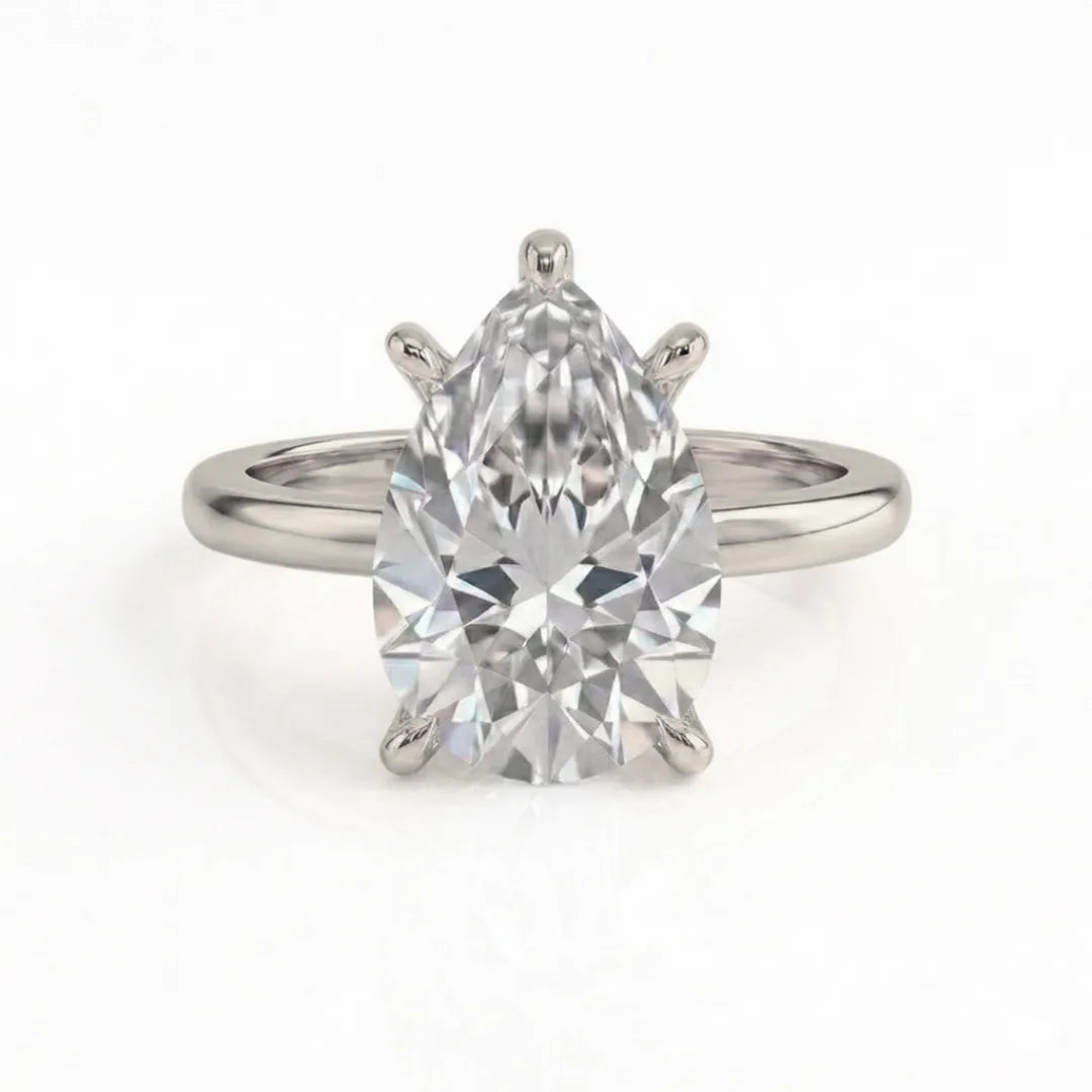 Hidden Pavé Crown Solitaire Ring