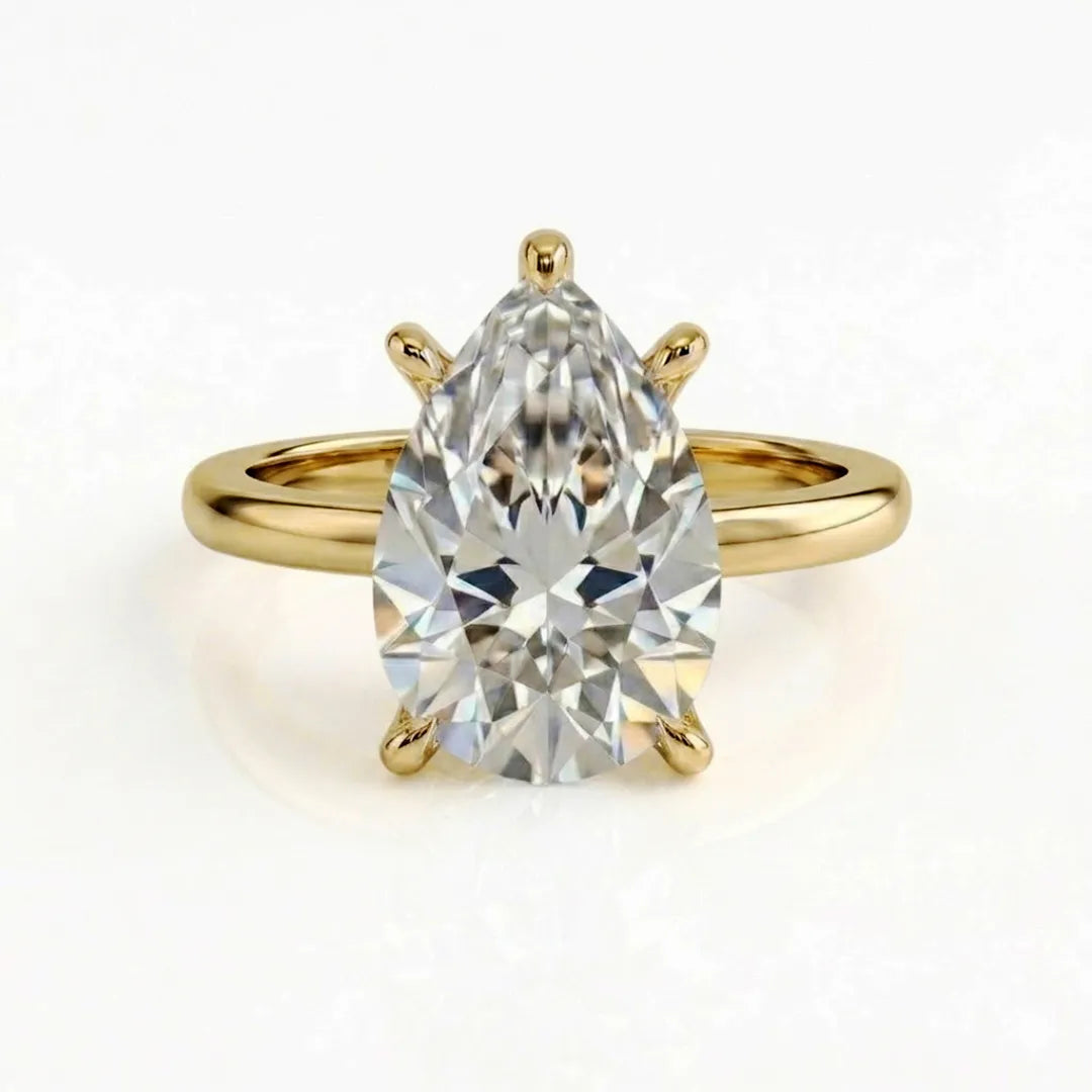 Hidden Pavé Crown Solitaire Ring
