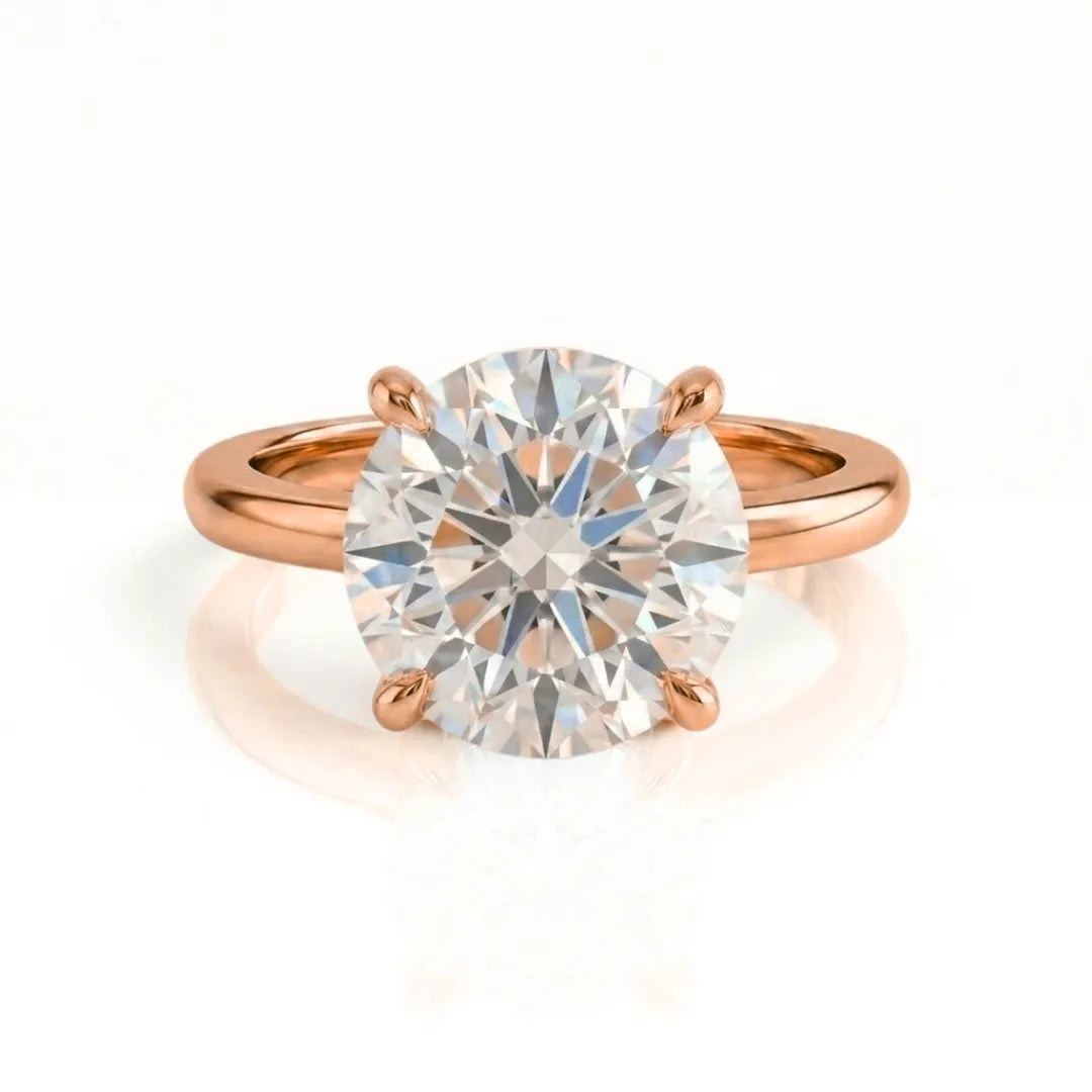 Hidden Pavé Crown Solitaire Ring