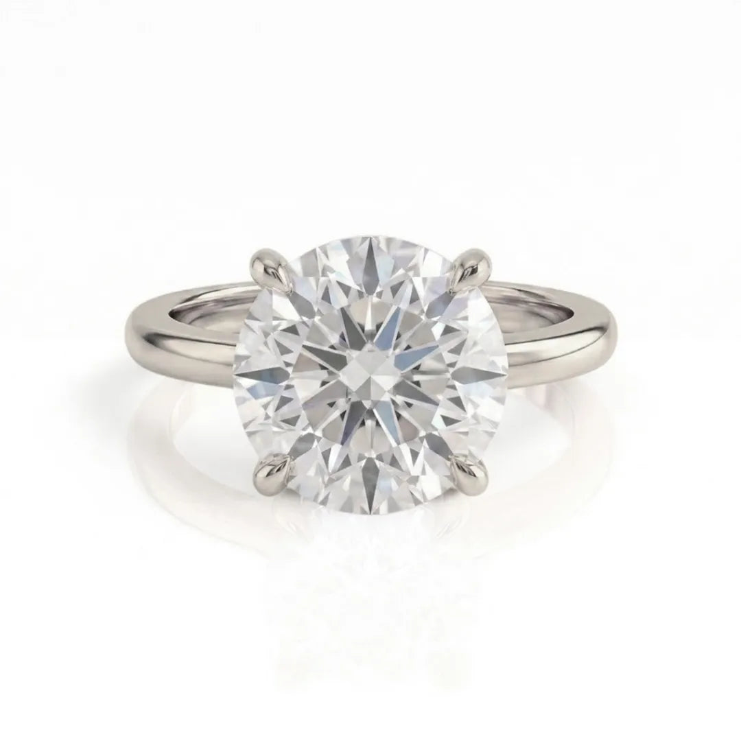 Hidden Pavé Crown Solitaire Ring