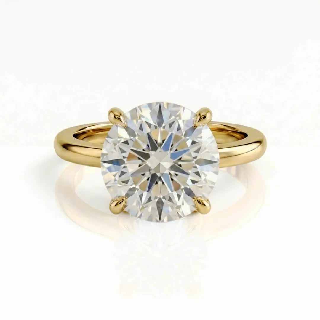 Hidden Pavé Crown Solitaire Ring