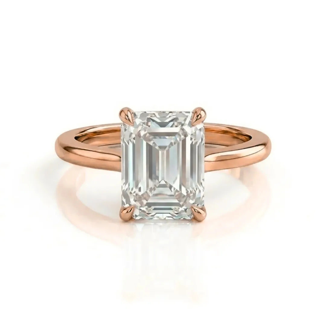 Hidden Pavé Halo Solitaire Ring