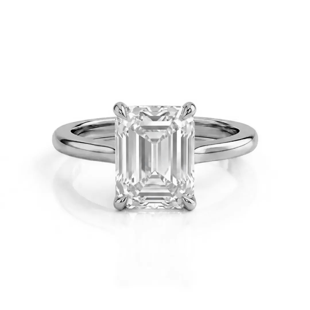 Hidden Pavé Halo Solitaire Ring