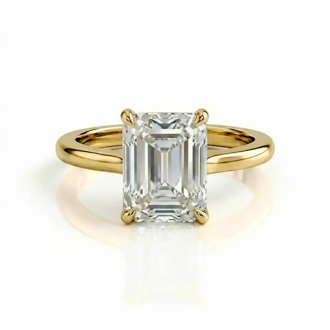 Hidden Pavé Halo Solitaire Ring