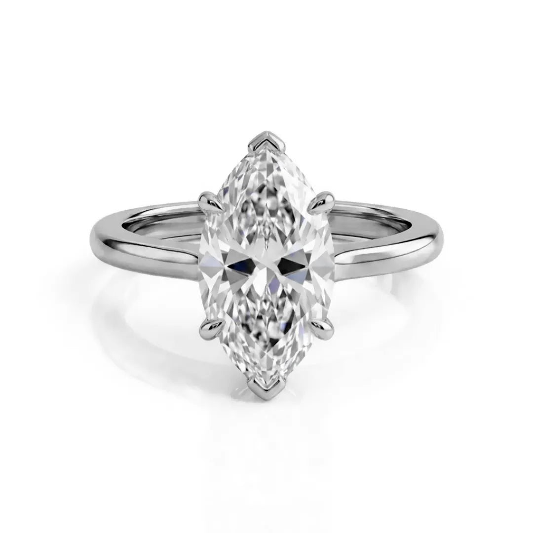 Hidden Pavé Halo Solitaire Ring