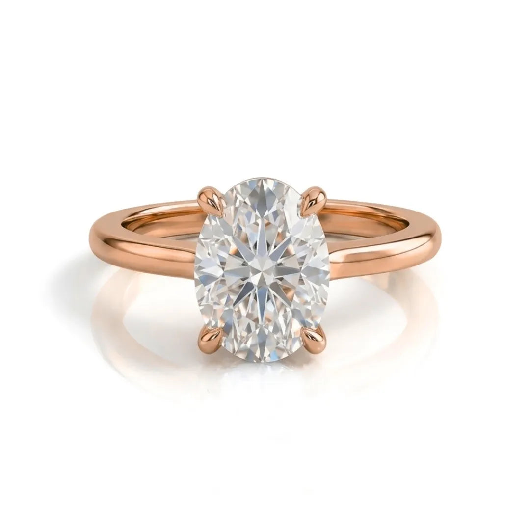 Hidden Pavé Halo Solitaire Ring