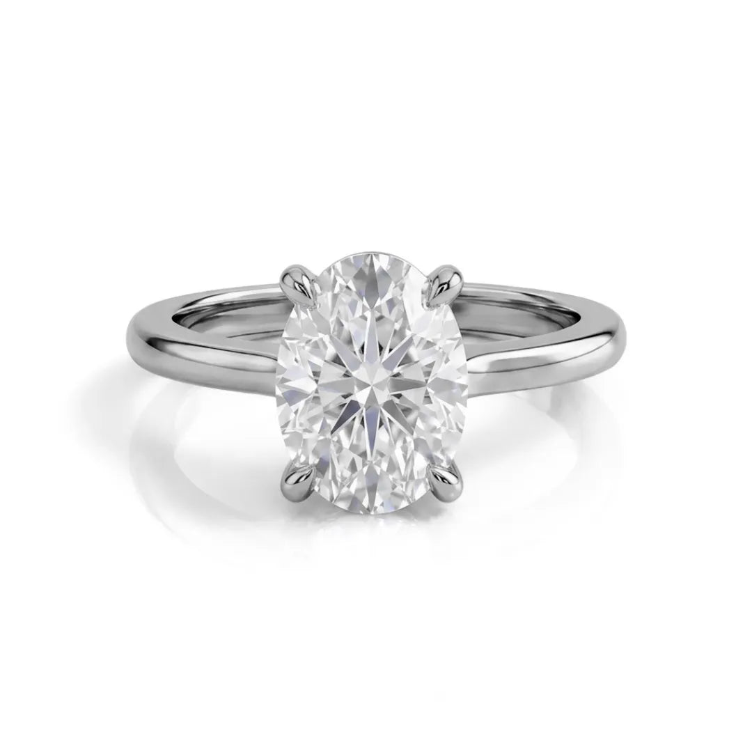 Hidden Pavé Halo Solitaire Ring