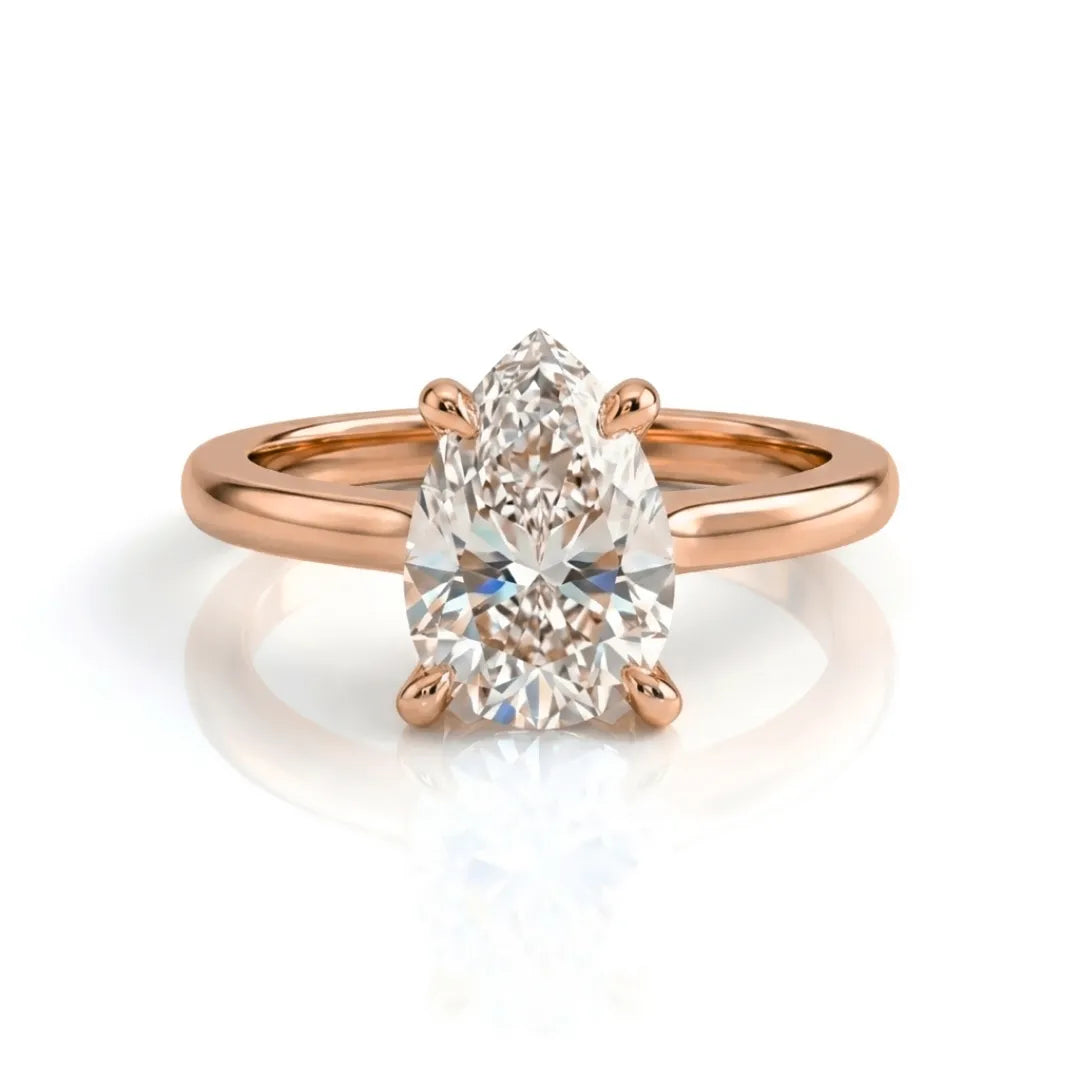 Hidden Pavé Halo Solitaire Ring