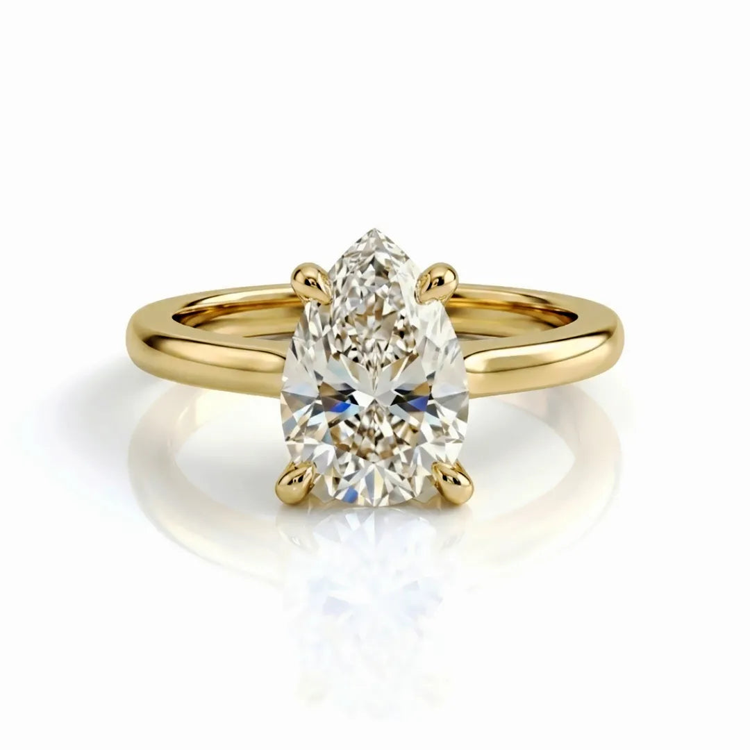 Hidden Pavé Halo Solitaire Ring