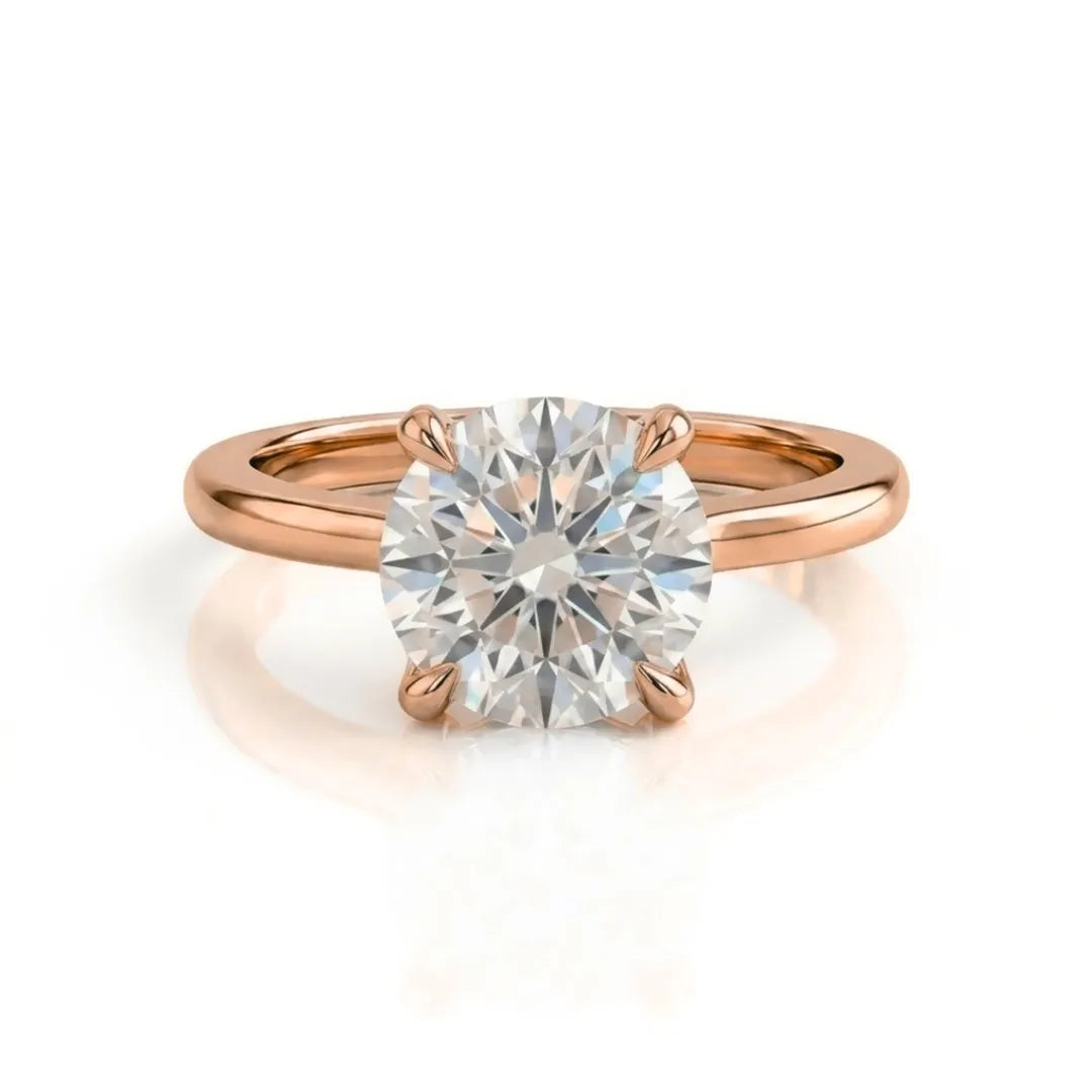 Hidden Pavé Halo Solitaire Ring