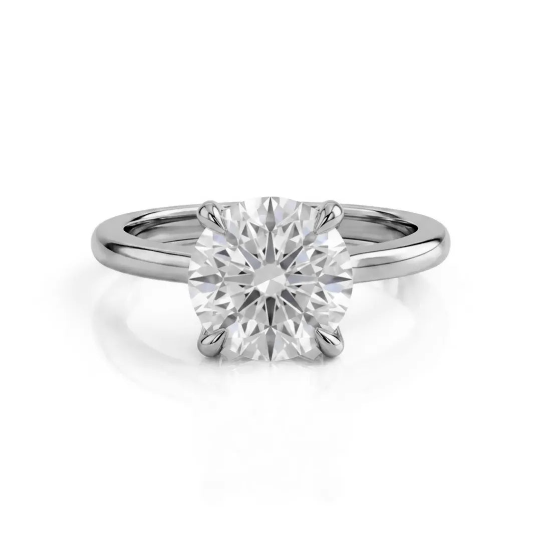 Hidden Pavé Halo Solitaire Ring