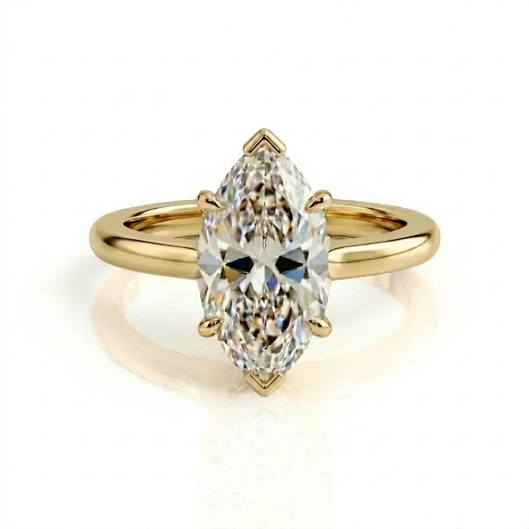 Hidden Halo Claw Solitaire Ring