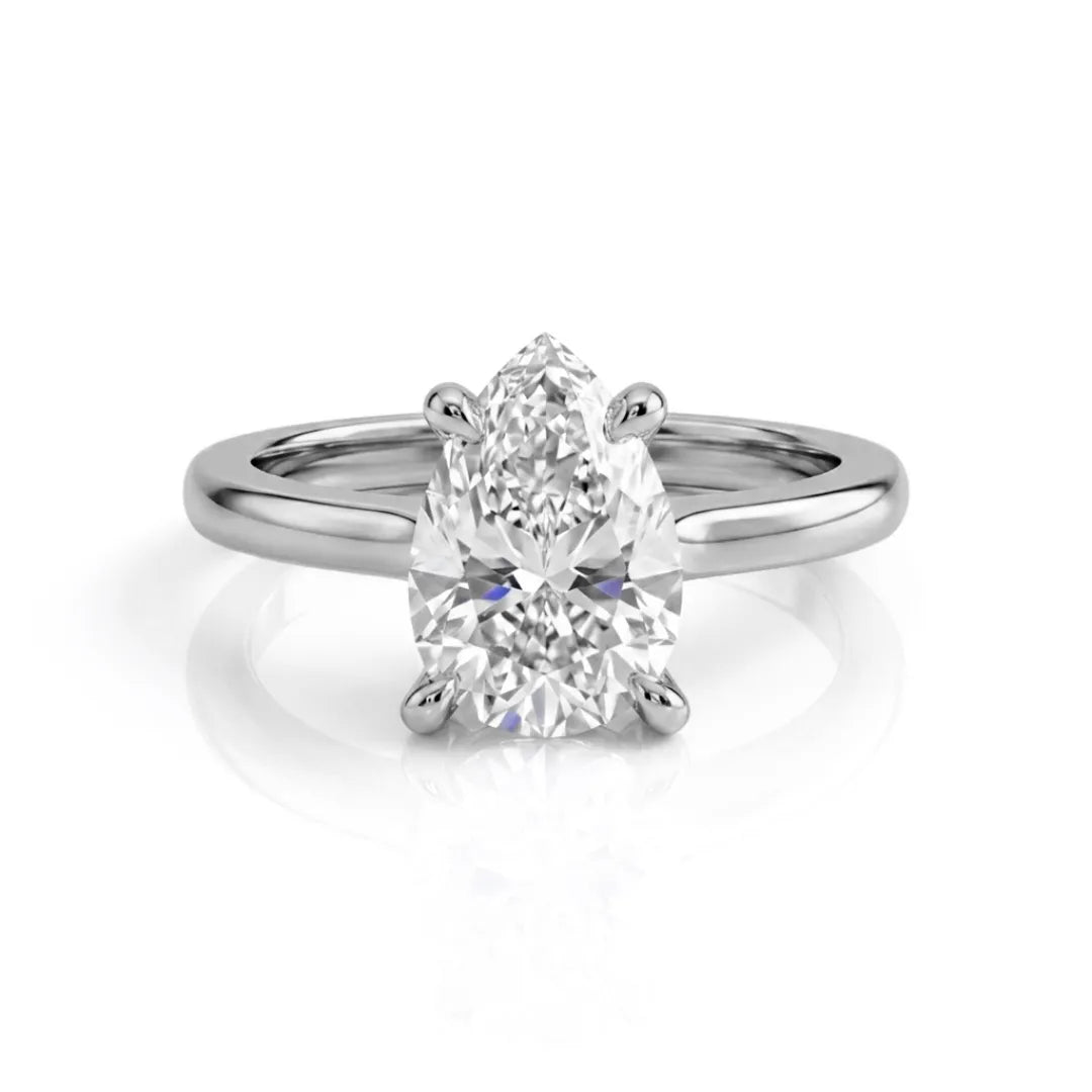 Hidden Halo Claw Solitaire Ring