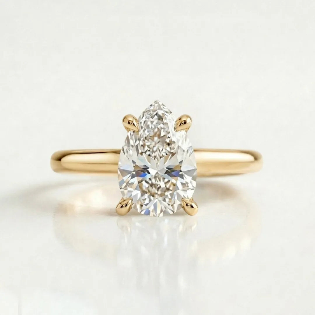 Hidden Halo Claw Solitaire Ring