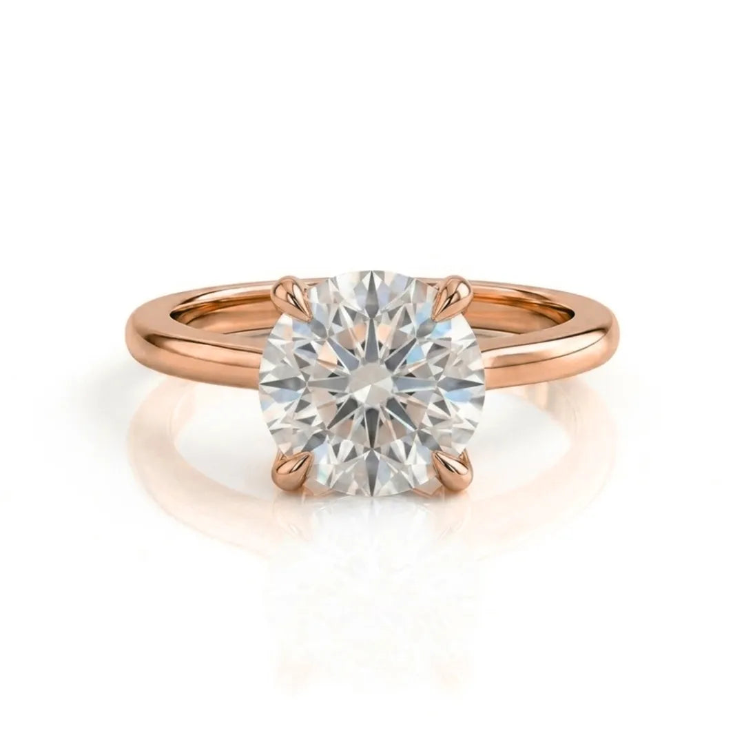 Hidden Halo Claw Solitaire Ring