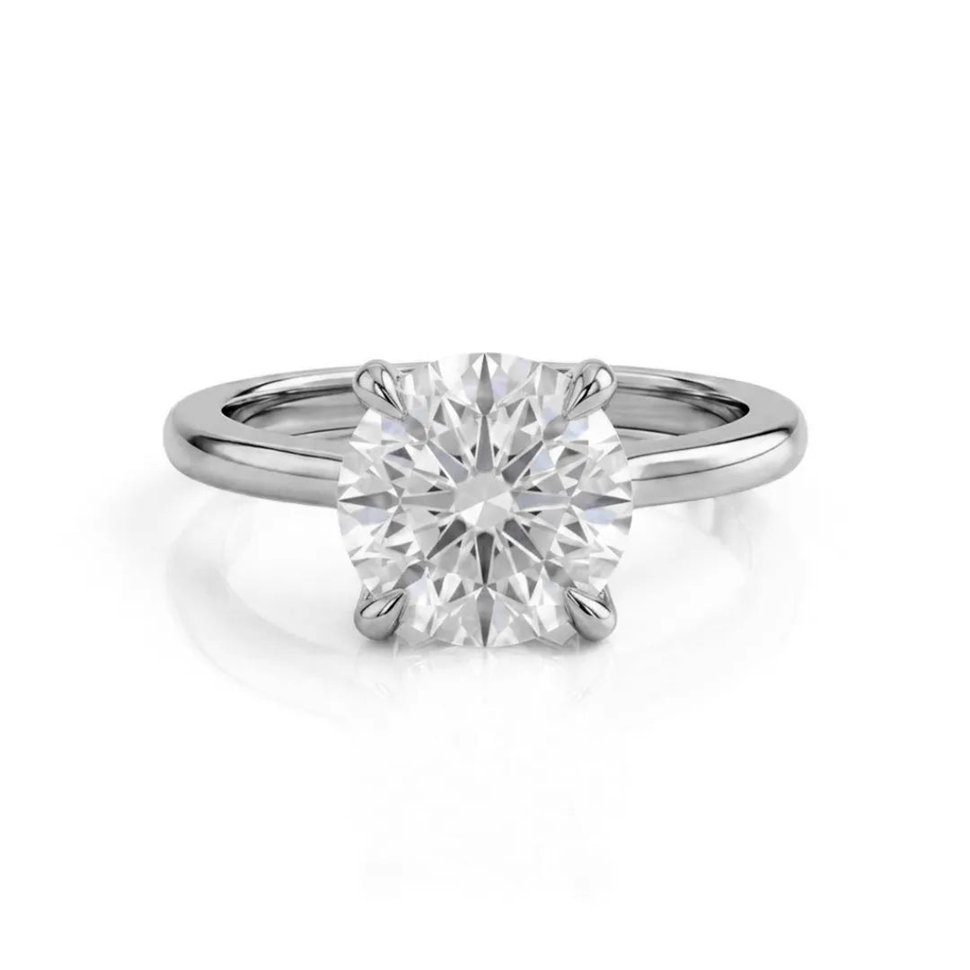 Hidden Halo Claw Solitaire Ring