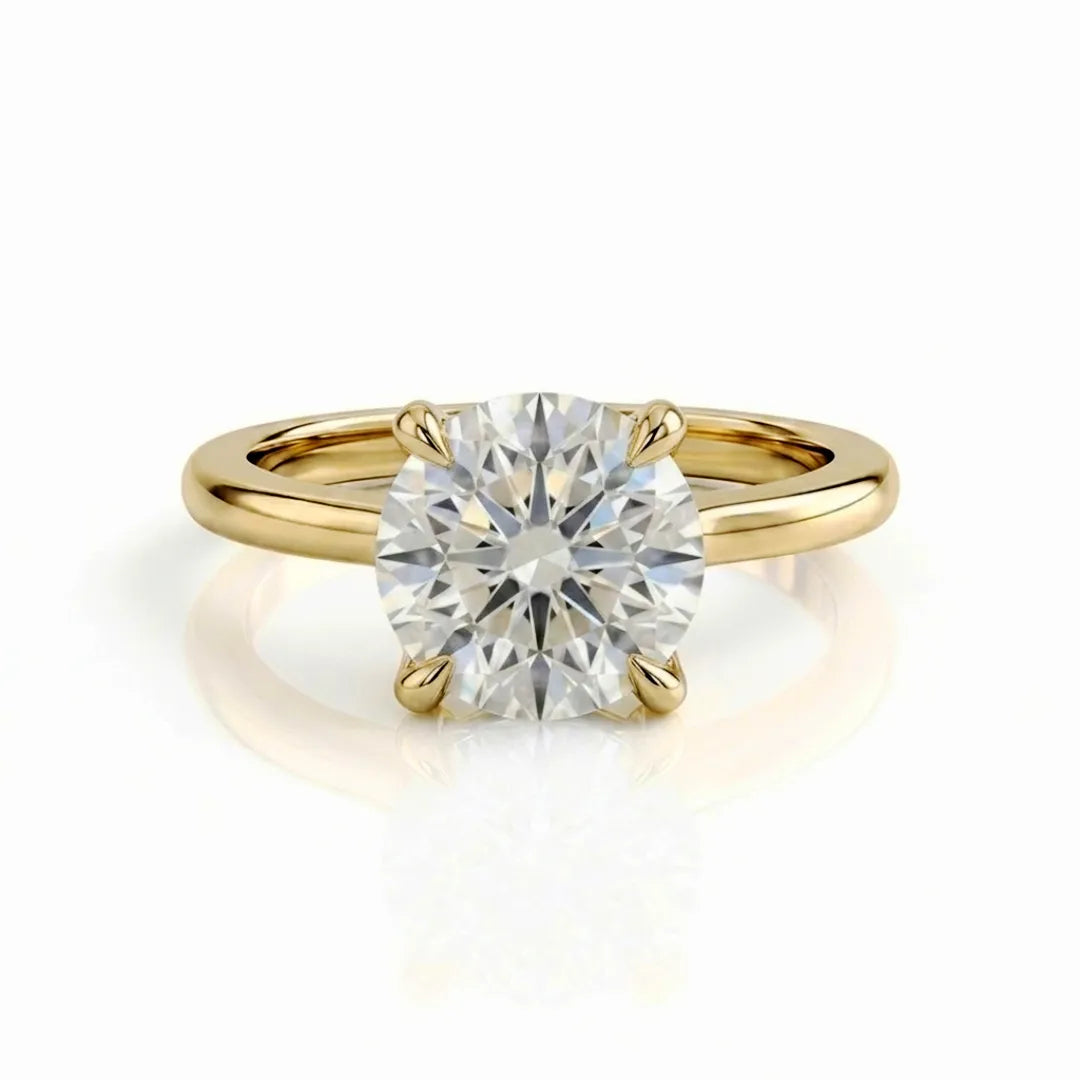 Hidden Halo Claw Solitaire Ring