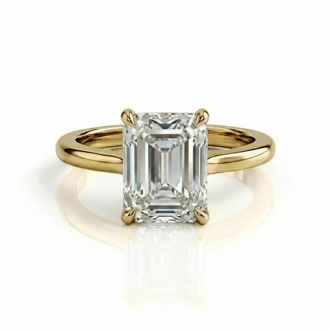 Hidden Pavé Solitaire Ring