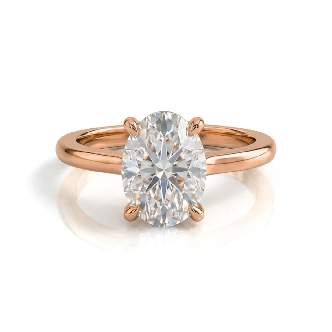 Hidden Pavé Solitaire Ring